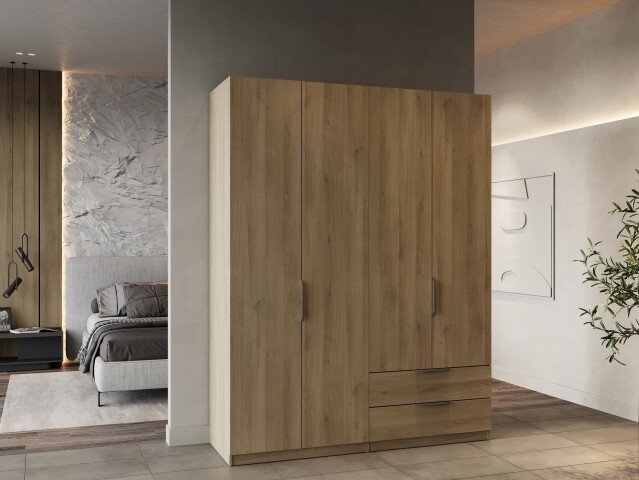 Drehtürenschrank >GHOST< in Kronberg Eiche - 157,3x203x51,1cm (BxHxT)