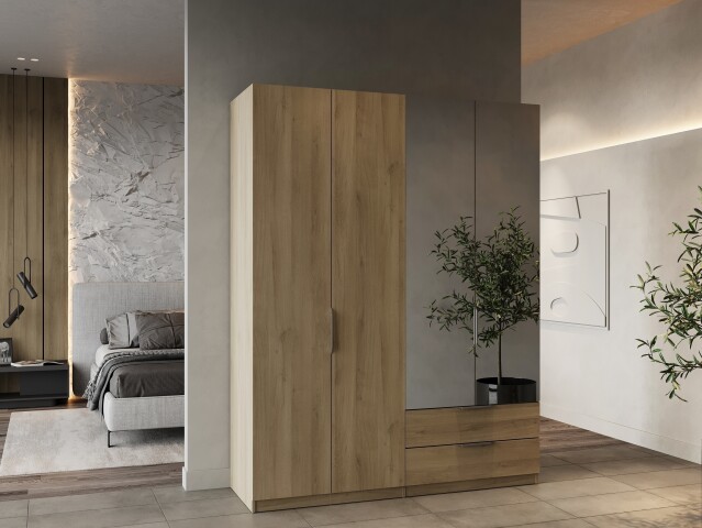 Drehtürenschrank >GHOST< in Kronberg Eiche - 157,3x203x51,1cm (BxHxT)