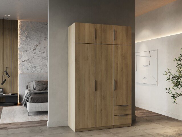 Drehtürenschrank >GHOST< in Kronberg Eiche - 119,4x203x51,1cm (BxHxT)