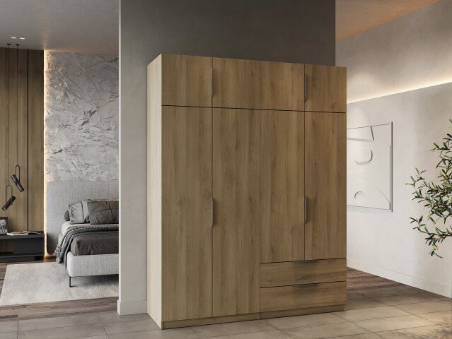 Drehtürenschrank >GHOST< in Kronberg Eiche - 157,3x203x51,1cm (BxHxT)