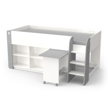 Etagenbett >HAMPTON< in Matt weiß - 210,3x97,8x124,2cm (BxHxT)