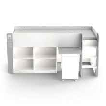 Etagenbett >HAMPTON< in Matt weiß - 210,3x97,8x124,2cm (BxHxT)