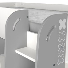 Etagenbett >HAMPTON< in Matt weiß - 210,3x97,8x124,2cm (BxHxT)