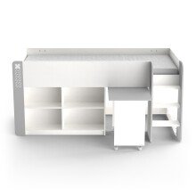 Etagenbett >HAMPTON< in Matt weiß - 210,3x97,8x124,2cm (BxHxT)