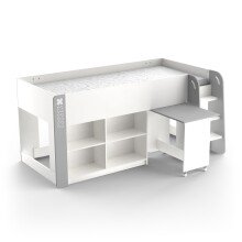 Etagenbett >HAMPTON< in Matt weiß - 210,3x97,8x124,2cm (BxHxT)