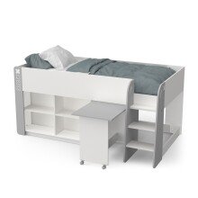 Etagenbett >HAMPTON< in Matt weiß - 210,3x97,8x124,2cm (BxHxT)