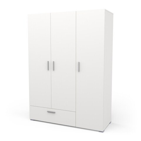 Drehtürenschrank >IZZY< in Matt weiß - 134,6x188,2x51,7cm (BxHxT)