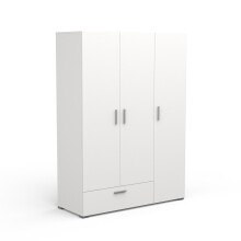Drehtürenschrank >IZZY< in Matt weiß - 134,6x188,2x51,7cm (BxHxT)
