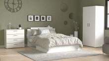 Drehtürenschrank >IZZY< in Matt weiß - 90,3x188,2x51,7cm (BxHxT)