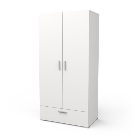Drehtürenschrank >IZZY< in Matt weiß - 90,3x188,2x51,7cm (BxHxT)