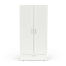 Drehtürenschrank >IZZY< in Matt weiß - 90,3x188,2x51,7cm (BxHxT)