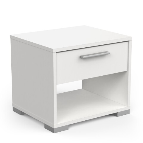 Nachttisch >IZZY< in Matt weiß - 43,2x39,7x36,2cm (BxHxT)