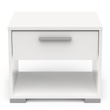 Nachttisch >IZZY< in Matt weiß - 43,2x39,7x36,2cm (BxHxT)