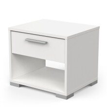Nachttisch >IZZY< in Matt weiß - 43,2x39,7x36,2cm (BxHxT)