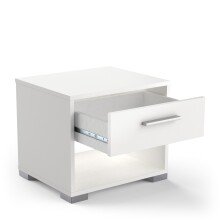 Nachttisch >IZZY< in Matt weiß - 43,2x39,7x36,2cm (BxHxT)