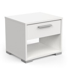 Nachttisch >IZZY< in Matt weiß - 43,2x39,7x36,2cm (BxHxT)