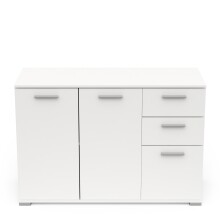 Sideboard >IZZY< in Matt weiß - 119,6x85,1x41,9cm (BxHxT)