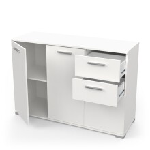 Sideboard >IZZY< in Matt weiß - 119,6x85,1x41,9cm (BxHxT)