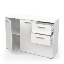 Sideboard >IZZY< in Matt weiß - 119,6x85,1x41,9cm (BxHxT)