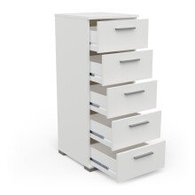 Schubkastenkommode >IZZY< in Matt weiß - 39,8x104,3x41,9cm (BxHxT)