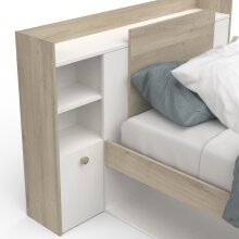 Stauraumbett >LIFE< in Kronberg Eiche - 226,9x90,5x124,5cm (BxHxT)