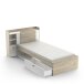 Stauraumbett >LIFE< in Kronberg Eiche - 226,9x90,5x124,5cm (BxHxT)