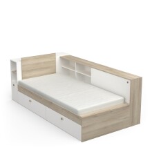 Stauraumbett >LIFE< in Kronberg Eiche - 229,4x87,7x119,2cm (BxHxT)