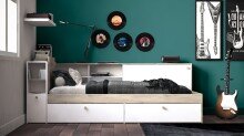 Stauraumbett >LIFE< in Kronberg Eiche - 229,4x87,7x119,2cm (BxHxT)