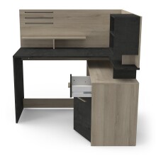Eckschreibtisch >MALICIA< in Kronberg Eiche - 121,5x119,6x116,2cm (BxHxT)