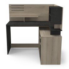 Eckschreibtisch >MALICIA< in Kronberg Eiche - 121,5x119,6x116,2cm (BxHxT)