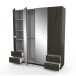 Drehtürenschrank >MELLIE2< in Eiche Waterford - 178,1x191,5x51,4cm (BxHxT)