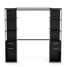 Kleiderschrank >MOON< in schwarz matt - 210x204,4x41,5cm (BxHxT)