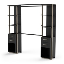 Kleiderschrank >MOON< in schwarz matt - 210x204,4x41,5cm (BxHxT)