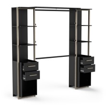 Kleiderschrank >MOON< in schwarz matt - 210x204,4x41,5cm (BxHxT)