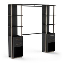 Kleiderschrank >MOON< in schwarz matt - 210x204,4x41,5cm (BxHxT)
