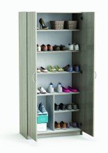 Mehrzweckschrank >MULTIFONC< in Shannon Eiche - 79,7x169,5x41,4cm (BxHxT)