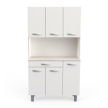 Küchenbuffet >PASTA< in Matt weiß - 101x185,3x42,3cm (BxHxT)