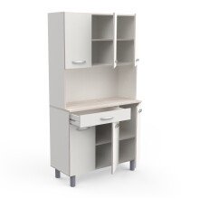 Küchenbuffet >PASTA< in Matt weiß - 101x185,3x42,3cm (BxHxT)