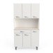 Küchenbuffet >PASTA< in Matt weiß - 101x185,3x42,3cm (BxHxT)