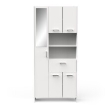 Mehrzweckschrank >CORALIE 3< in Matt weiß - 83,4x184,9x32,8cm (BxHxT)