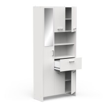 Mehrzweckschrank >CORALIE 3< in Matt weiß - 83,4x184,9x32,8cm (BxHxT)
