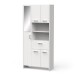 Mehrzweckschrank >CORALIE 3< in Matt weiß - 83,4x184,9x32,8cm (BxHxT)