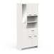 Mehrzweckschrank >CORALIE 3< in Matt weiß - 83,4x184,9x32,8cm (BxHxT)