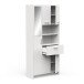 Mehrzweckschrank >CORALIE 3< in Matt weiß - 83,4x184,9x32,8cm (BxHxT)