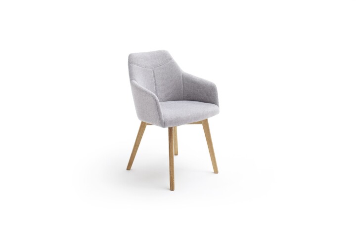 Polsterstuhl >JACKSON< Drehfunktion 180°, in lichtgrau, Capulet - 57x84x57cm (BxHxT)