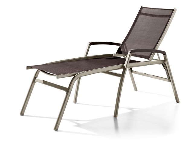 Gartenliege >Bodega< in Mocca, Kunstfasergewebe - 194x116x75cm (BxHxT)