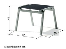 Gartenlounge-Hocker >Bodega< in Grau , Kunstfasergewebe - 56x44x57cm (BxHxT)