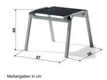 Gartenlounge-Hocker >Bodega< in Silbergrau, Kunstfasergewebe - 56x44x57 (BxHxT)
