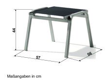 Gartenlounge-Hocker >Bodega< in Silbergrau, Kunstfasergewebe - 56x44x57 (BxHxT)