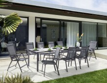 Gartentisch >Exclusiv< in Schiefer anthrazit, vivodur ® - 165x75x95cm (BxHxT)